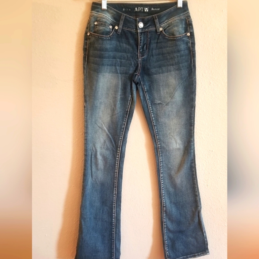 Apt9 womens denim blue jean size 4L